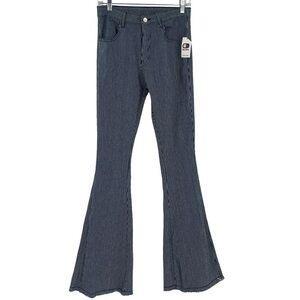 NWT Saints & Hearts medium Striped Extreme Flared Bell Bottom Pants strip denim
